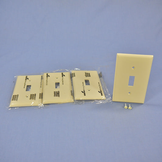 Cooper 5134V Ivory 1-Gang Toggle Switch Cover Unbreakable Nylon Wallplates 4pcs