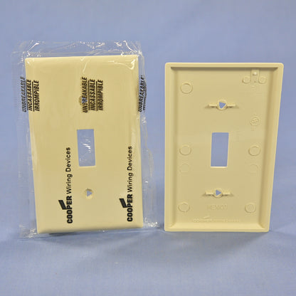 Cooper 5134V Ivory 1-Gang Toggle Switch Cover Unbreakable Nylon Wallplates 4pcs
