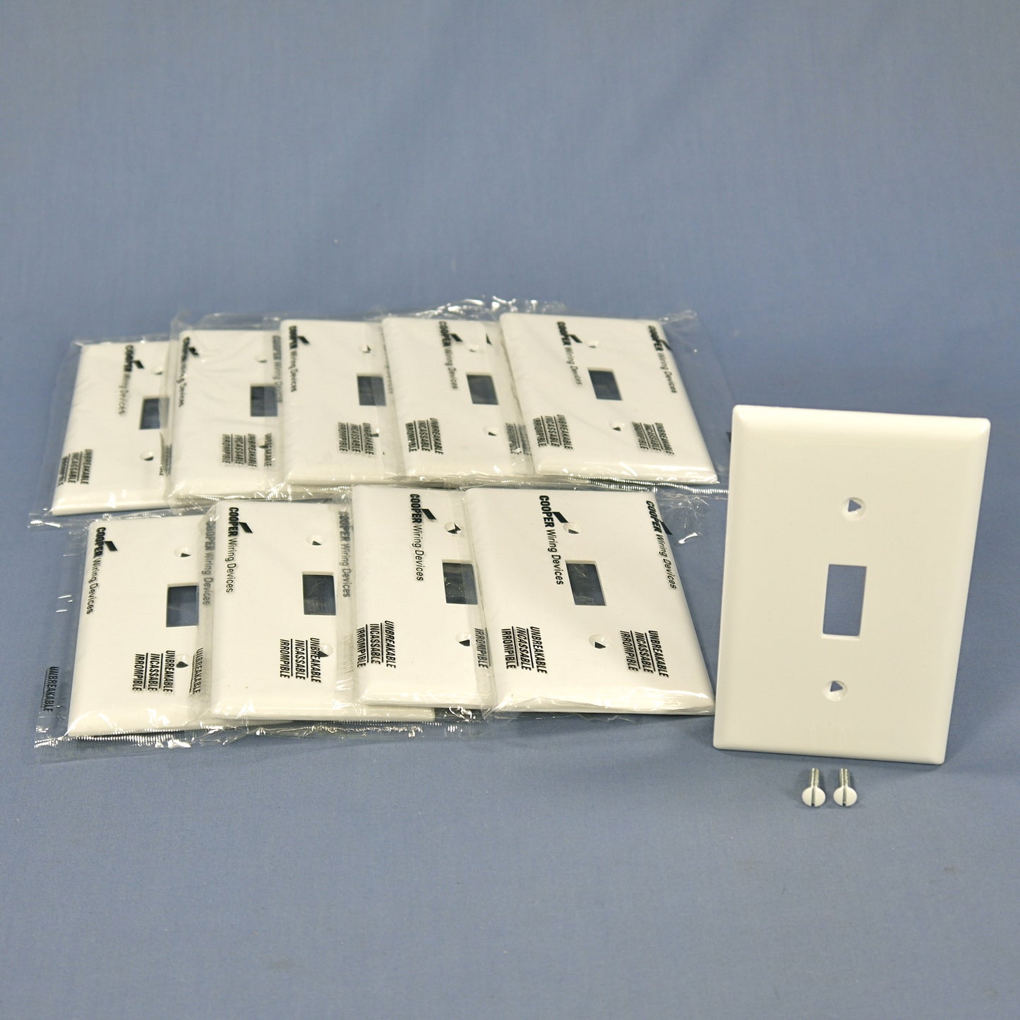 Cooper 5134W White 1-Gang Toggle Switch Cover Nylon Wallplate Unbreakable 10pcs