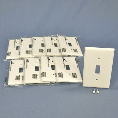 Cooper 5134W White 1-Gang Toggle Switch Cover Nylon Wallplate Unbreakable 10pcs