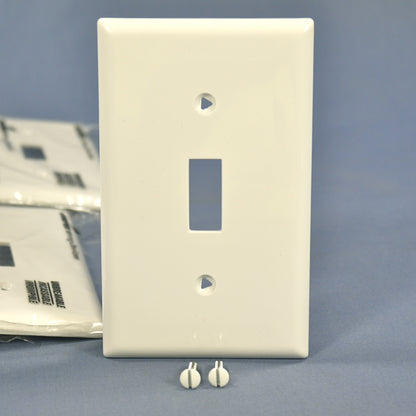 Cooper 5134W White 1-Gang Toggle Switch Cover Nylon Wallplate Unbreakable 10pcs