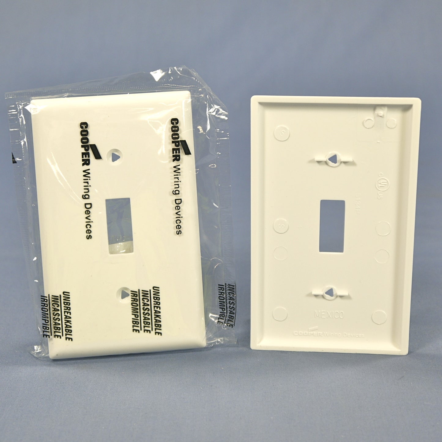 Cooper 5134W White 1-Gang Toggle Switch Cover Nylon Wallplate Unbreakable 10pcs