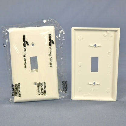 Cooper 5134W White 1-Gang Toggle Switch Cover Nylon Wallplate Unbreakable 10pcs
