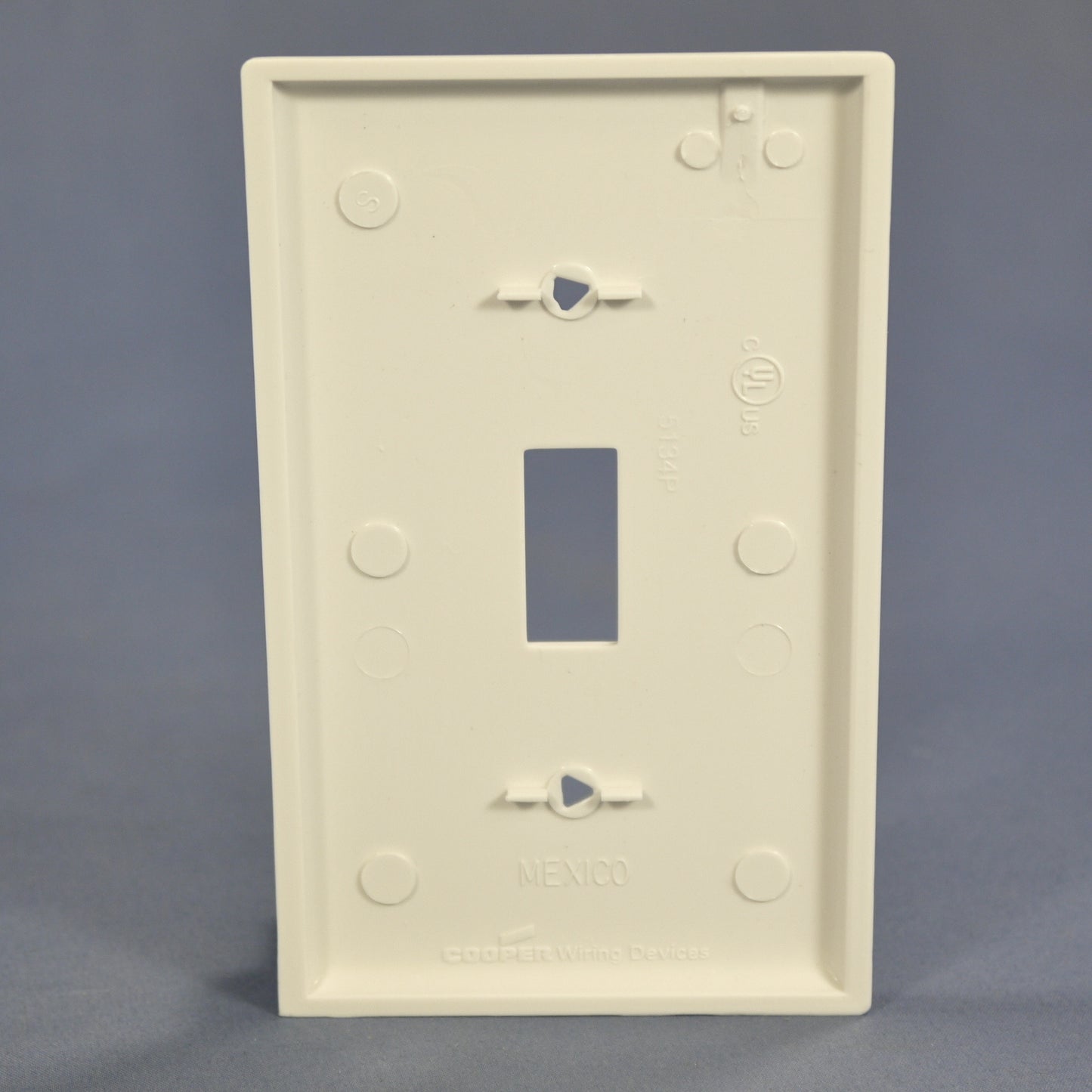 Cooper 5134W White 1-Gang Toggle Switch Cover Unbreakable Wallplate Switchplate