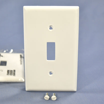 Cooper 5134W White 1-Gang Toggle Switch Cover Unbreakable Nylon Wallplates 4pcs