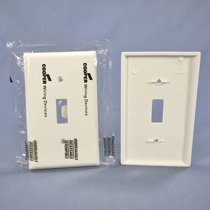 Cooper 5134W White 1-Gang Toggle Switch Cover Unbreakable Nylon Wallplates 4pcs