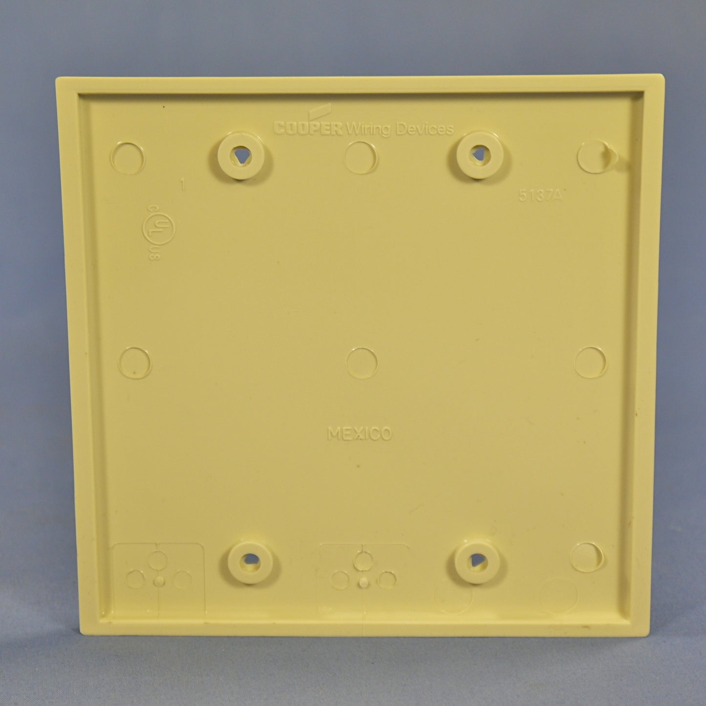 Cooper 5137V Ivory 2-Gang Blank Unbreakable Nylon Wallplate Cover Box Mount