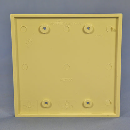 Cooper 5137V Ivory 2-Gang Blank Unbreakable Nylon Wallplate Cover Box Mount