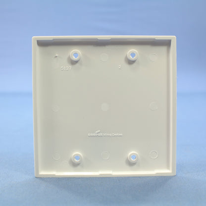 Cooper 5137W White 2-Gang Blank Unbreakable Nylon Wallplate Cover Box Mount
