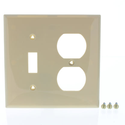 Cooper 5138V Ivory 2-Gang Toggle Switch Outlet Nylon Wallplate Receptacle Cover