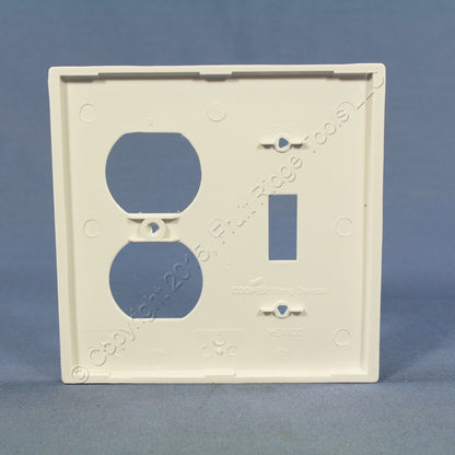 Cooper 5138W White 2-Gang Toggle Switch Duplex Outlet Nylon Wallplate Cover 2pcs