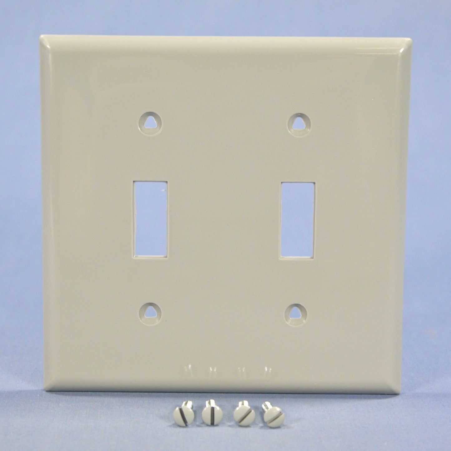 Cooper 5139GY Gray 2-Gang Toggle Switch Plate Cover Unbreakable Nylon Wallplate
