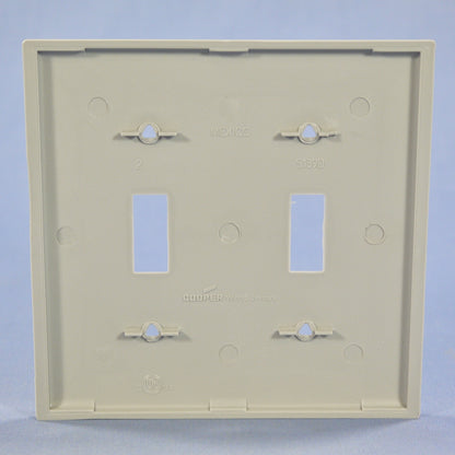 Cooper 5139GY Gray 2-Gang Toggle Switch Plate Cover Unbreakable Nylon Wallplate