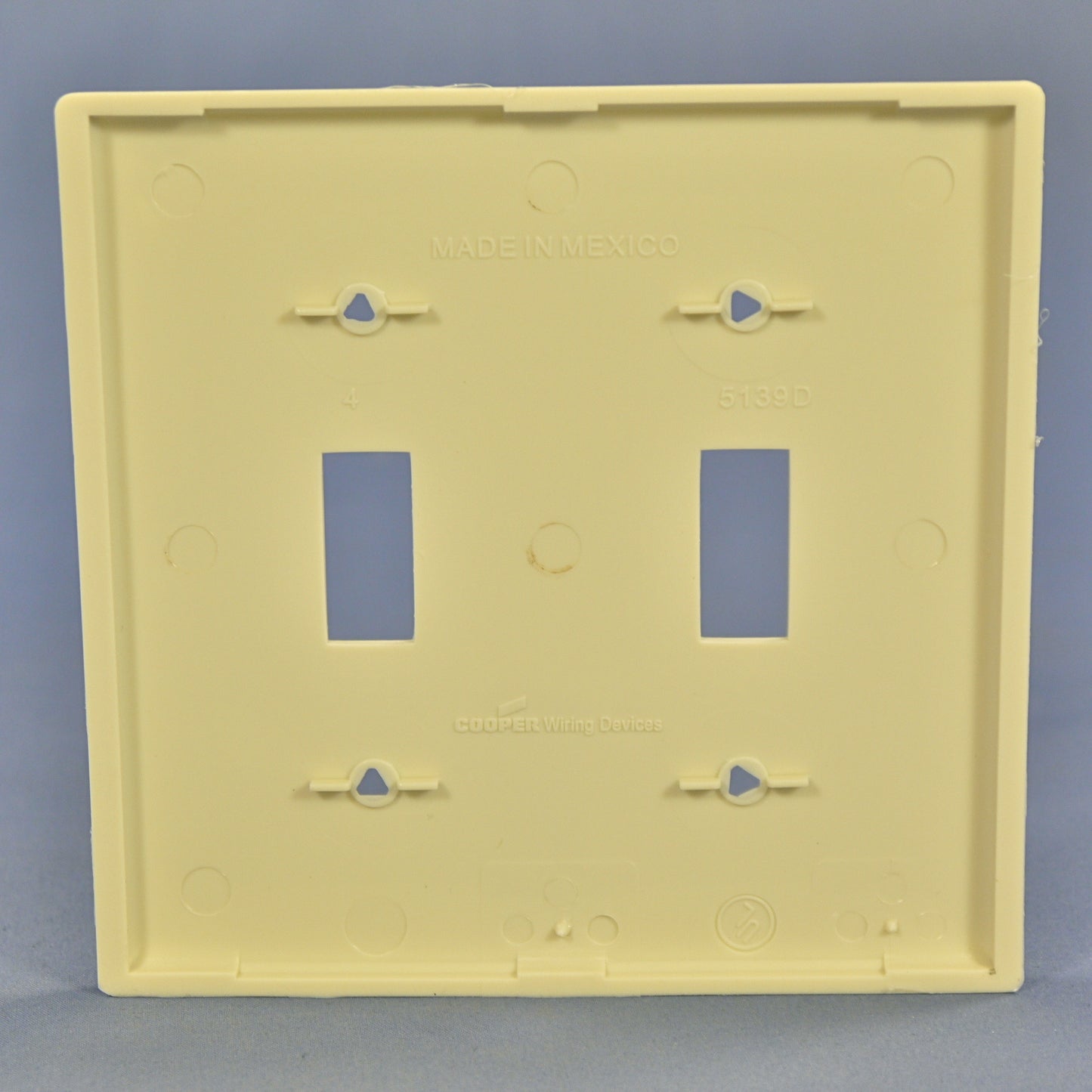 Cooper 5139LA Light Almond 2-Gang Switch Plate Cover Unbreakable Nylon Wallplate