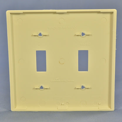 Cooper 5139LA Light Almond 2-Gang Switch Plate Cover Unbreakable Nylon Wallplate