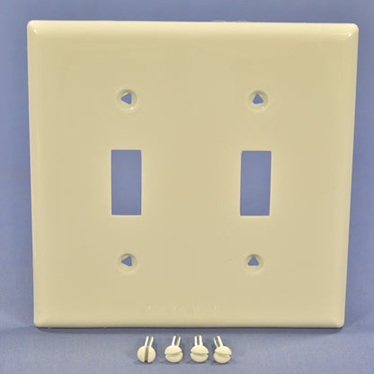 Cooper 5139LA Light Almond 2-Gang Toggle Switch Cover Nylon Wallplates 2-Pack