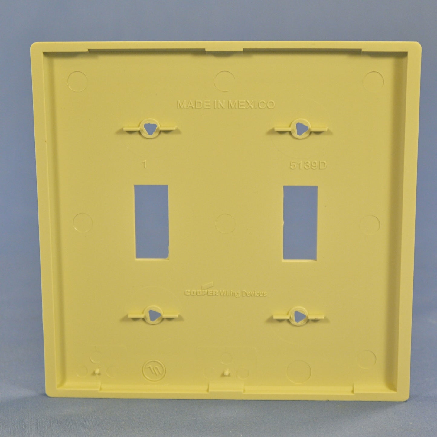 Cooper 5139V Ivory 2-Gang Unbreakable Toggle Switch Plate Cover Nylon Wallplate