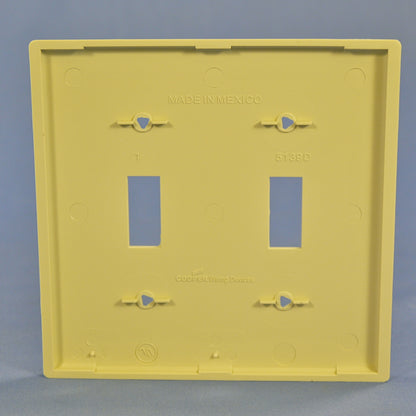 Cooper 5139V Ivory 2-Gang Unbreakable Toggle Switch Plate Cover Nylon Wallplate