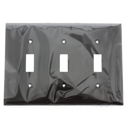 Cooper 5141B Brown 3-Gang Toggle Switch Nylon Unbreakable Wallplate Cover Plate