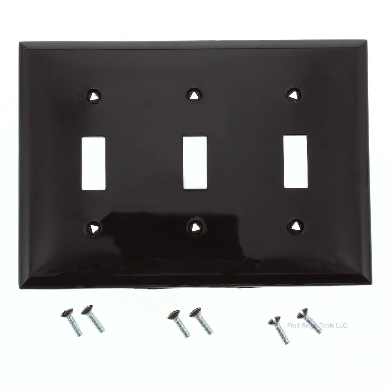 Cooper 5141B Brown 3-Gang Toggle Switch Nylon Unbreakable Wallplate Cover Plate