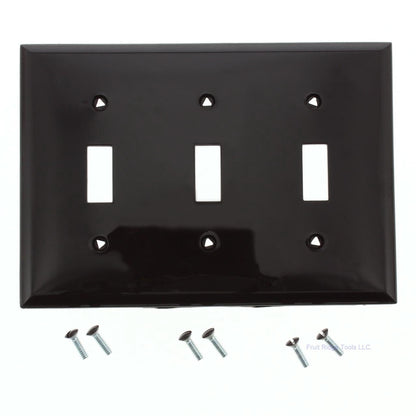 Cooper 5141B Brown 3-Gang Toggle Switch Nylon Unbreakable Wallplate Cover Plate
