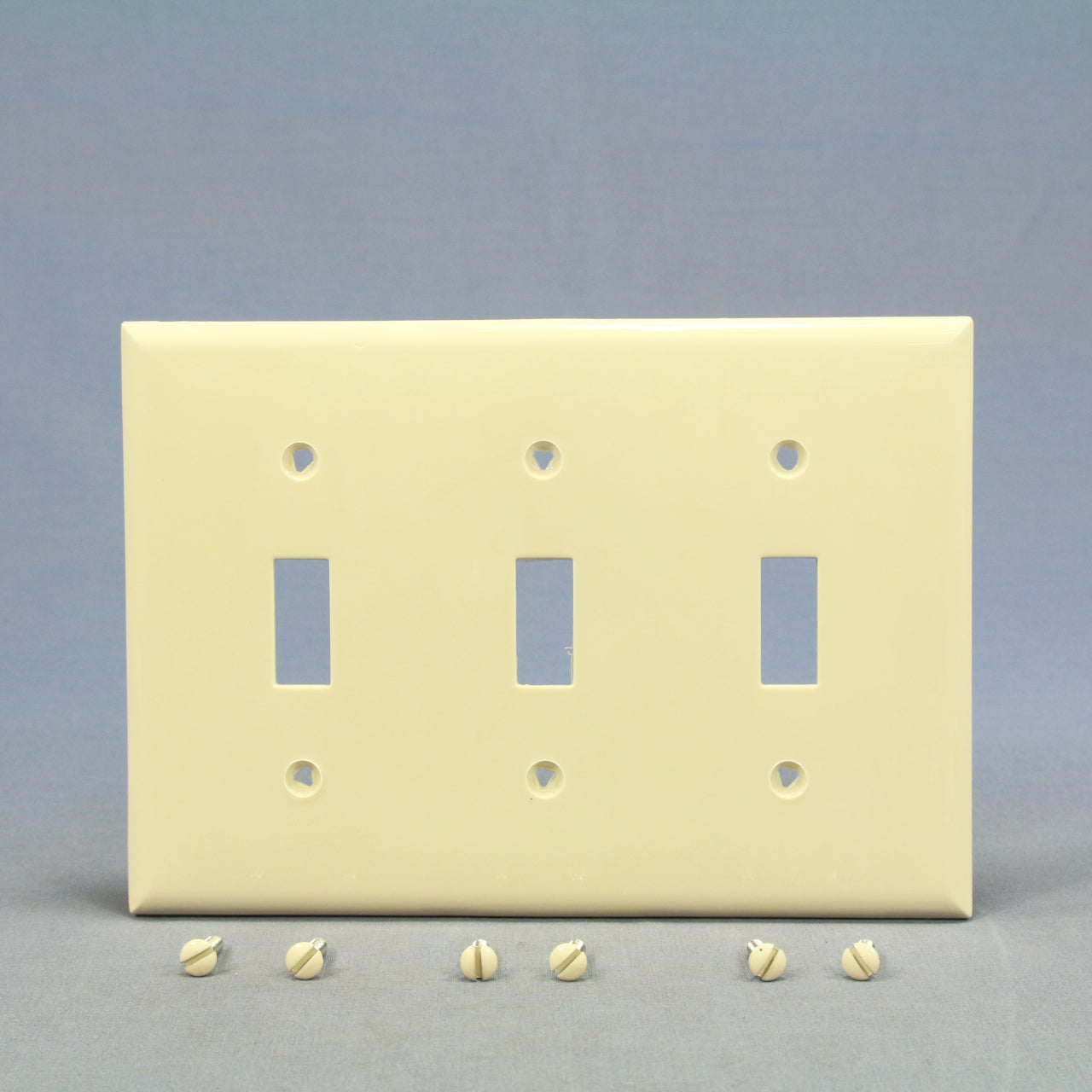 Cooper 5141LA Lt Almond 3-Gang Toggle Switch Cover Unbreakable Nylon Wallplate