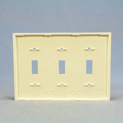 Cooper 5141LA Lt Almond 3-Gang Toggle Switch Cover Unbreakable Nylon Wallplate
