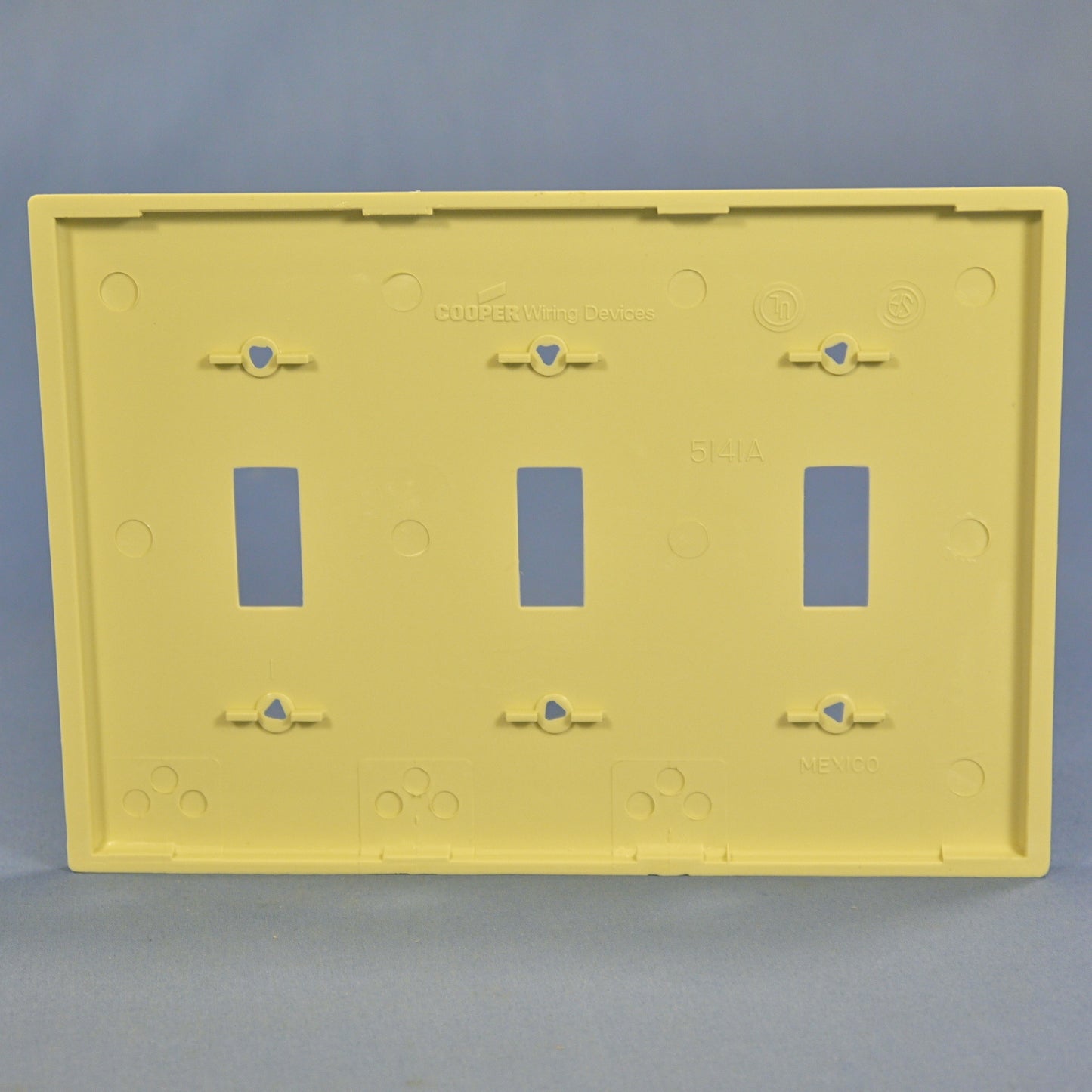 Cooper 5141V Ivory 3-Gang Switch Cover Unbreakable Nylon Wallplate Switchplate