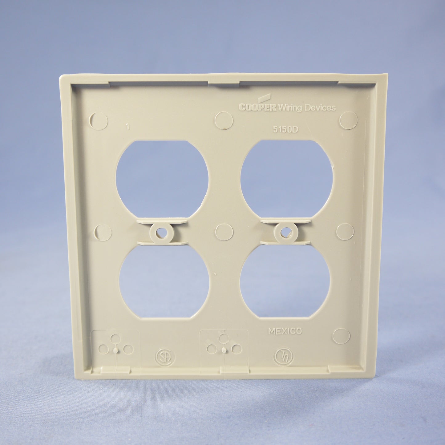 Cooper 5150GY 2-Gang Receptacle Unbreakable Nylon Wallplate Duplex Outlet Cover