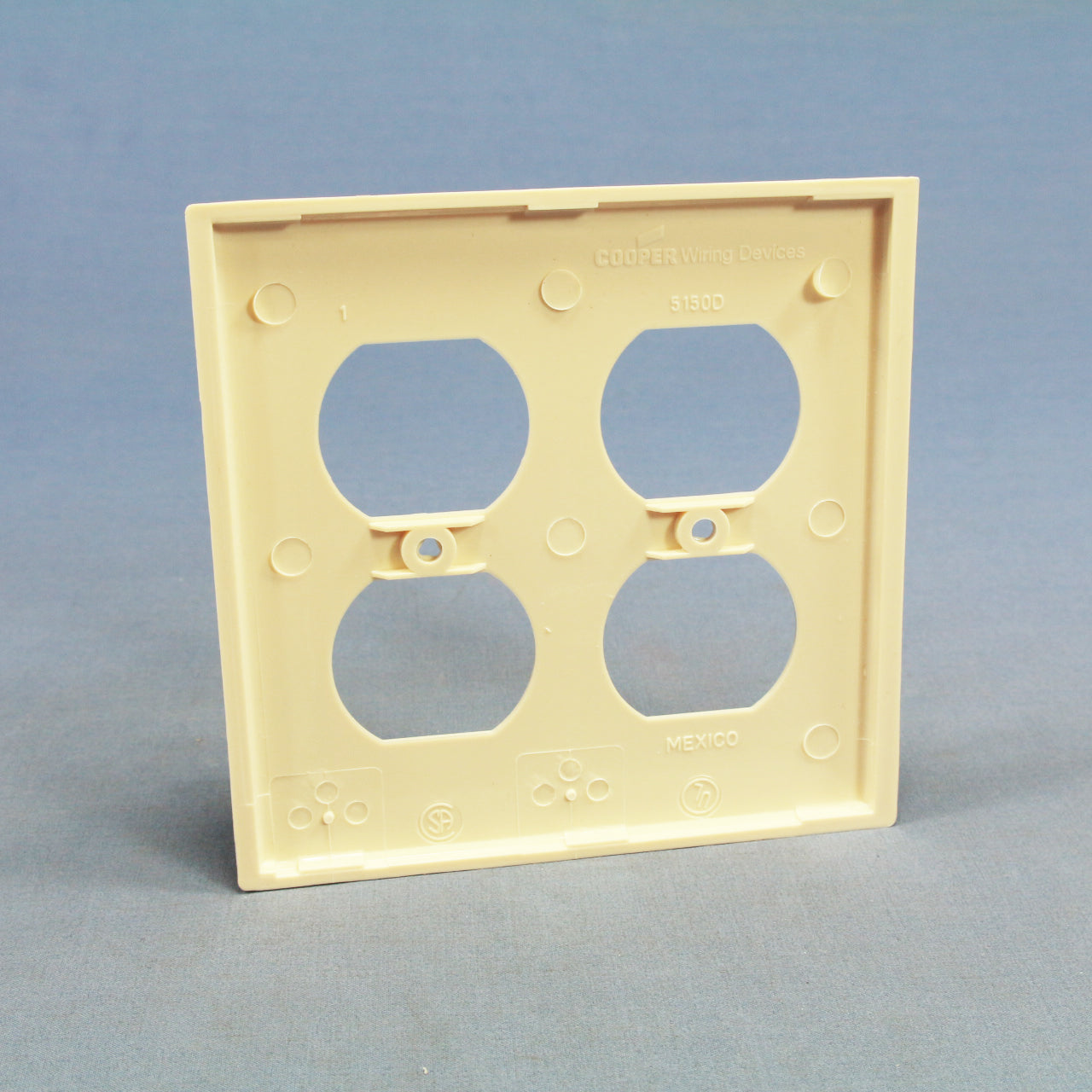 Cooper 5150LA Light Almond 2-Gang Receptacle Nylon Wallplate Duplex Outlet Cover