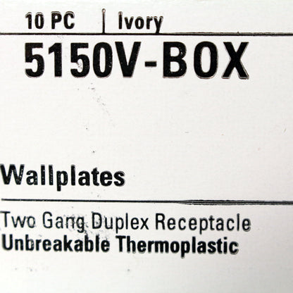 Cooper 5150V Ivory 2-Gang Duplex Receptacle Unbreakable Wallplate Covers 10-Pack