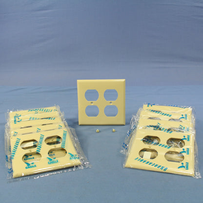 Cooper 5150V Ivory 2-Gang Duplex Receptacle Unbreakable Wallplate Covers 10-Pack