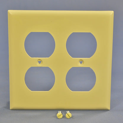 Cooper 5150V Ivory 2-Gang Receptacle Unbreakable Wallplate Duplex Outlet Cover