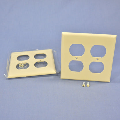 Cooper 5150V Ivory 2-Gang Receptacle Nylon Wallplate Duplex Outlet Covers 2-Pack
