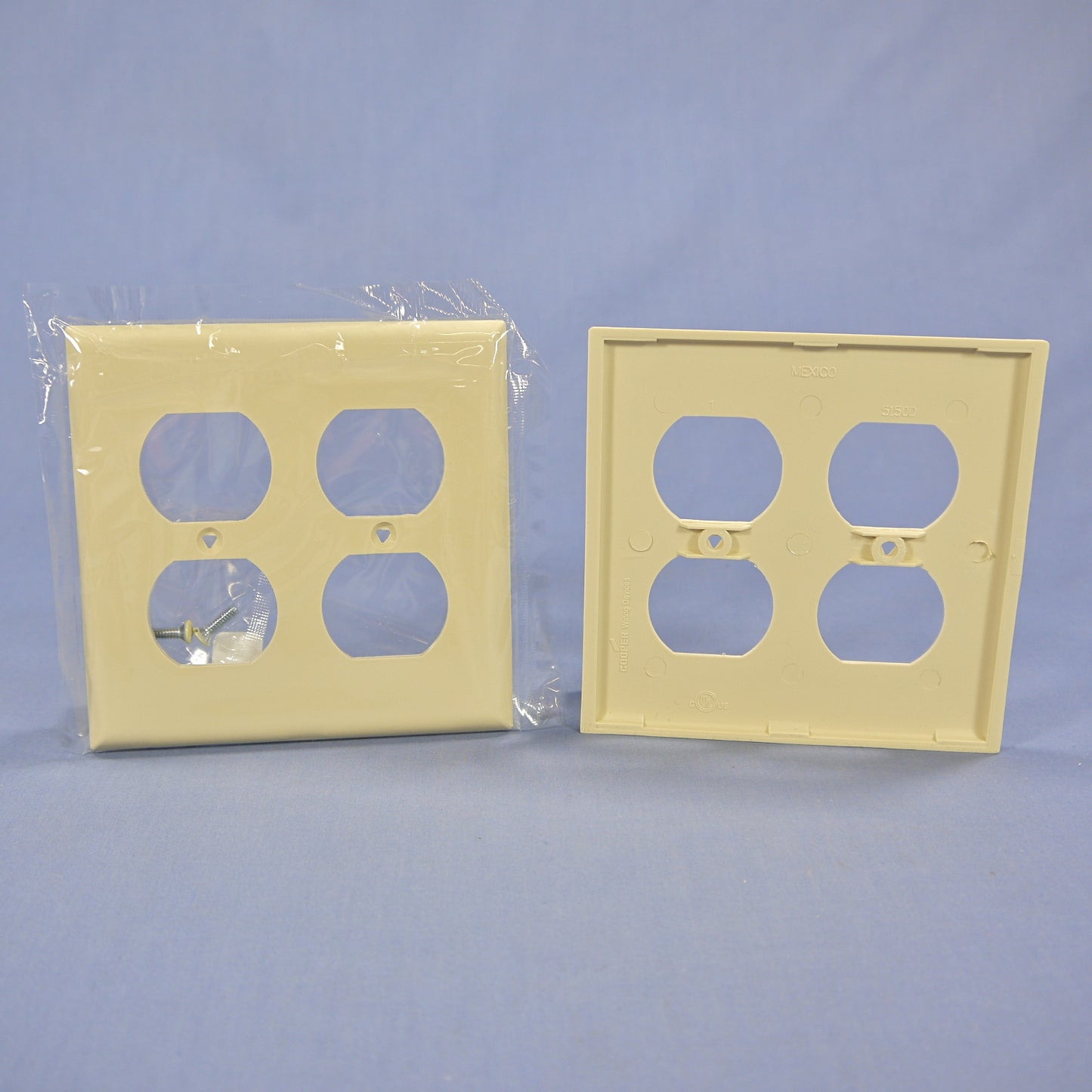 Cooper 5150V Ivory 2-Gang Receptacle Nylon Wallplate Duplex Outlet Covers 2-Pack