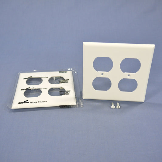 Cooper 5150W White 1-Gang Duplex Unbreakable Nylon Standard Wallplate Cover 2pcs