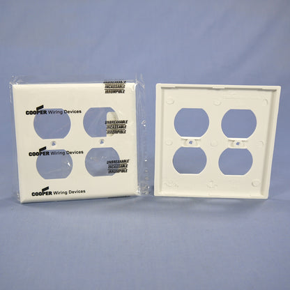 Cooper 5150W White 1-Gang Duplex Unbreakable Nylon Standard Wallplate Cover 2pcs