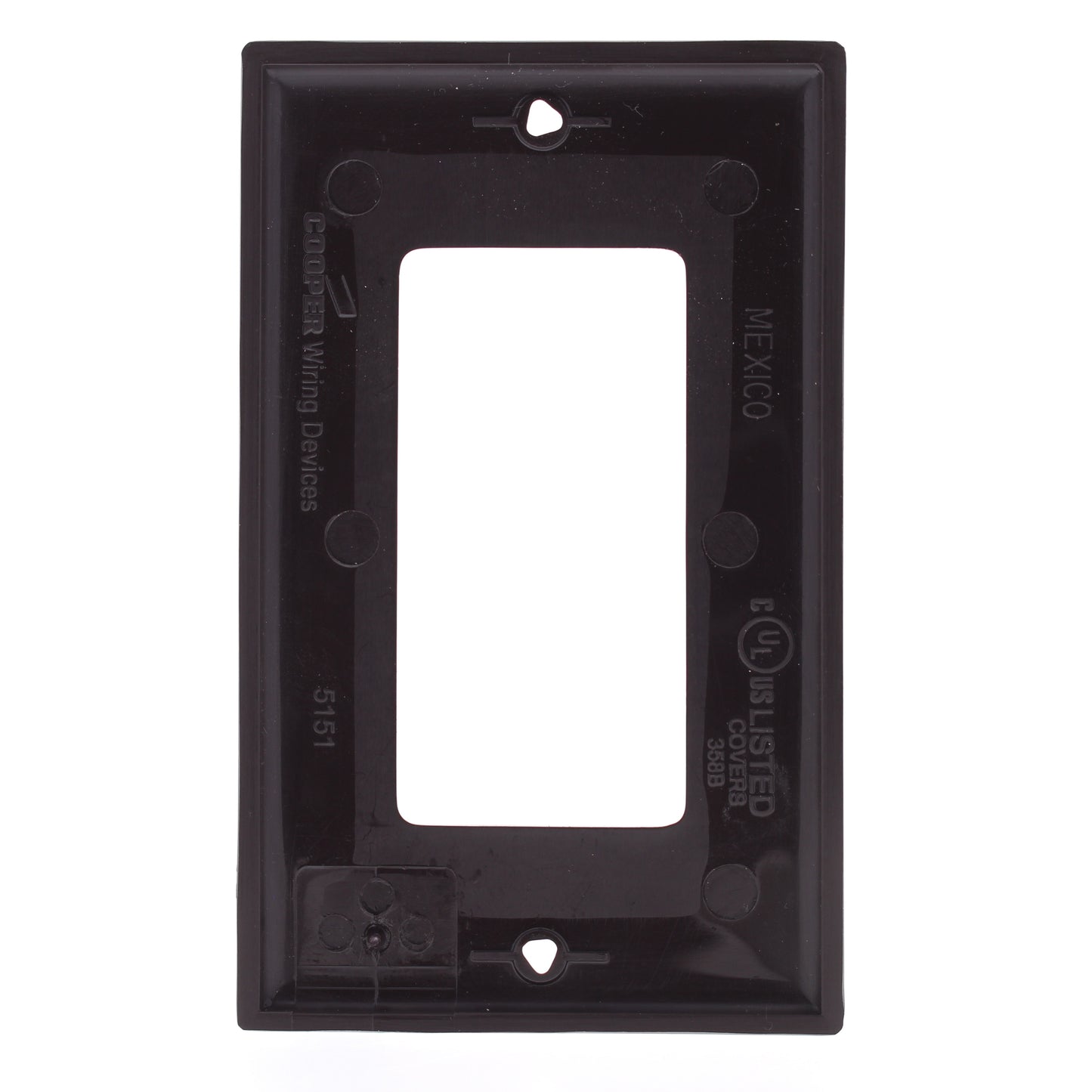 Cooper 5151B Brown 1-Gang Decorator Unbreakable Nylon Standard Wallplate Cover