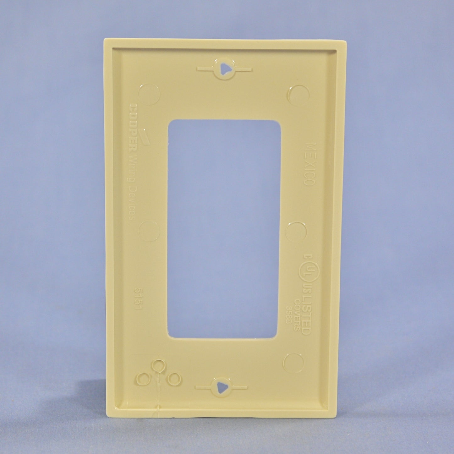 Cooper 5151V Ivory 1-Gang Decorator Unbreakable Nylon Wallplate GFCI GFI Cover