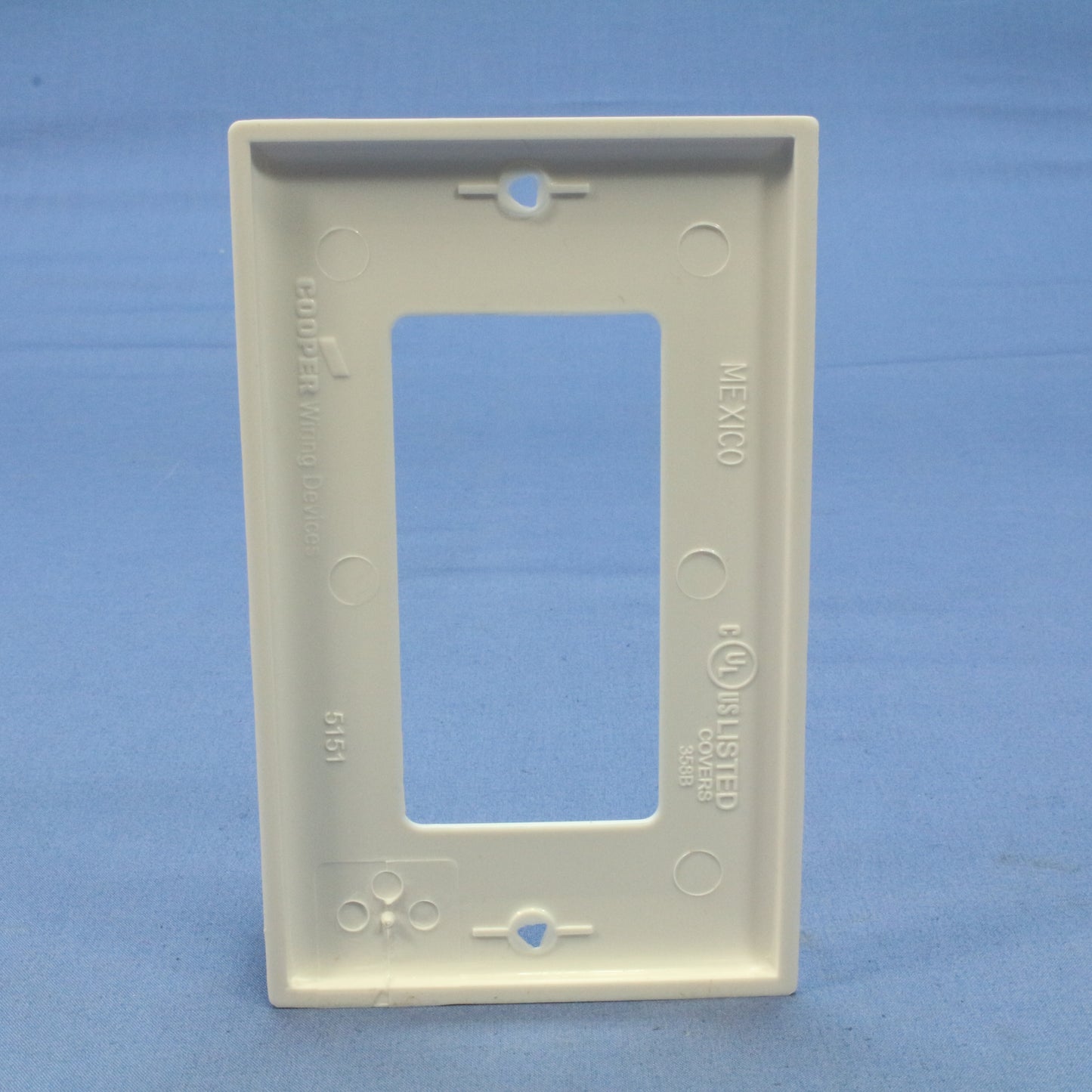 Cooper 5151W White 1-Gang Decorator Unbreakable Nylon Standard Wallplate Cover