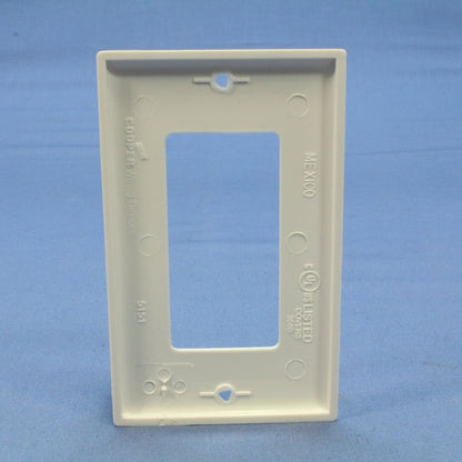 Cooper 5151W White 1-Gang Decorator Unbreakable Nylon Standard Wallplate Cover