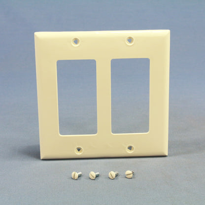 Cooper 5152LA Light Almond 2-Gang Decorator Nylon Wallplate GFCI Nylon Wallplate