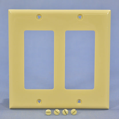 Cooper 5152V Ivory 2-Gang Decorator Unbreakable Nylon Wallplate GFCI GFI Cover