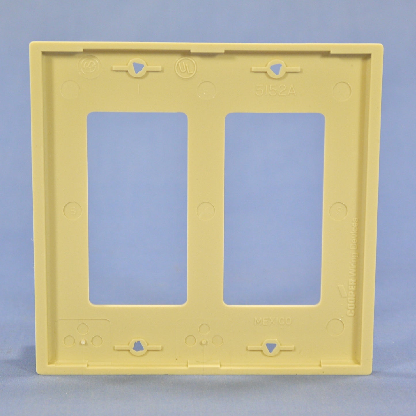 Cooper 5152V Ivory 2-Gang Decorator Unbreakable Nylon Wallplate GFCI GFI Cover