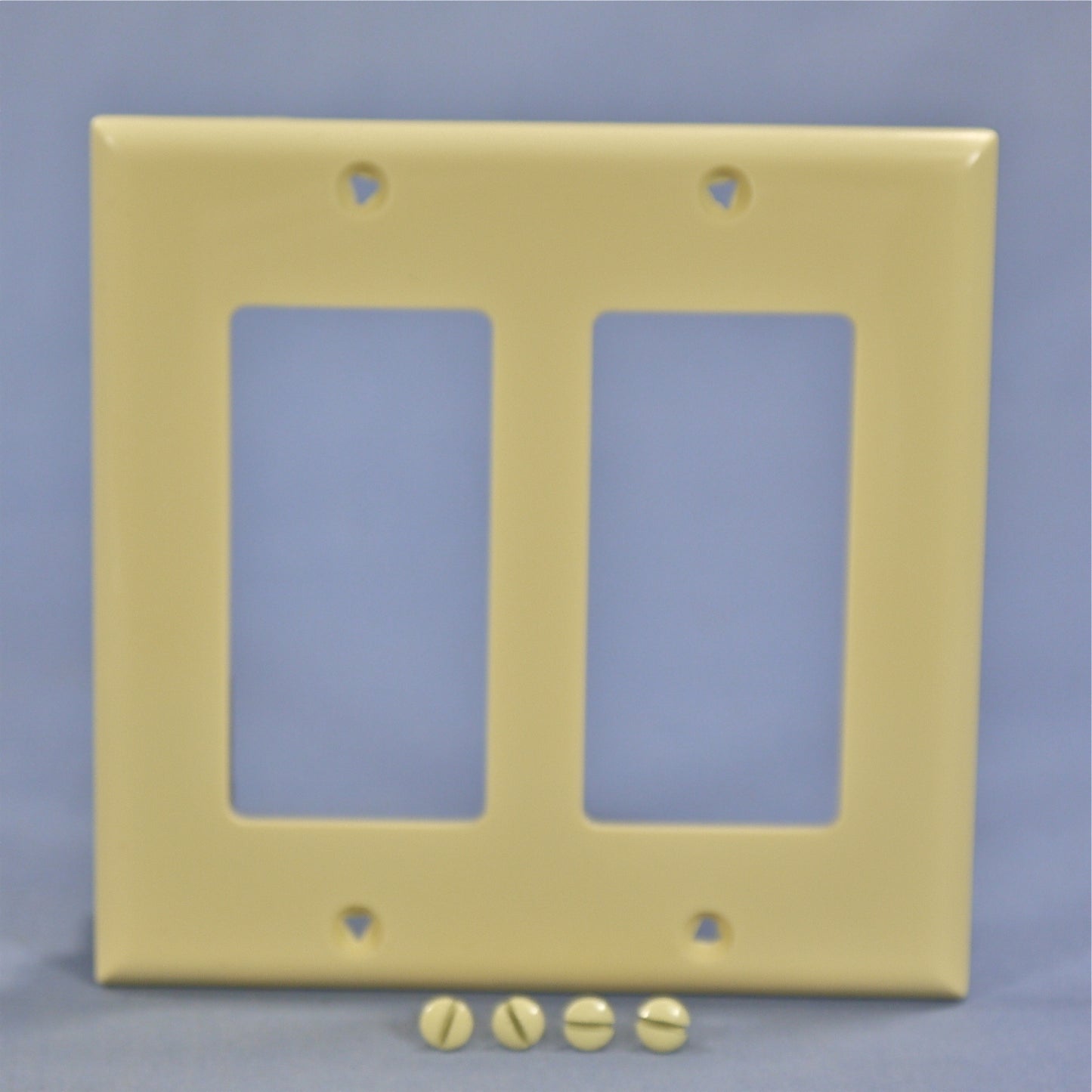 Cooper 5152V Ivory 2-Gang Decorator Unbreakable Standard Wallplate Cover 2pcs