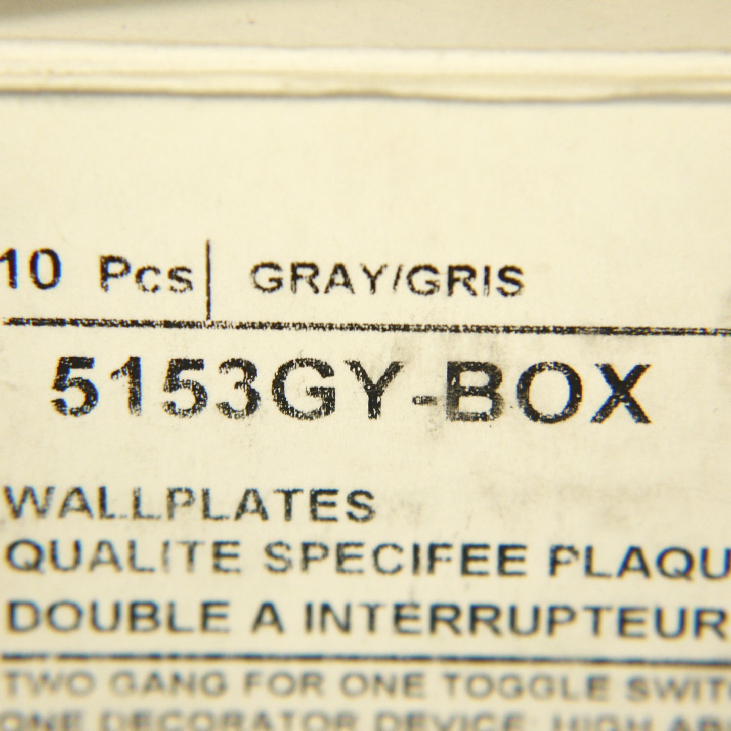 Cooper 5153GY Gray 2-Gang Decorator GFCI Switch Cover Nylon Wallplates 10-Pack