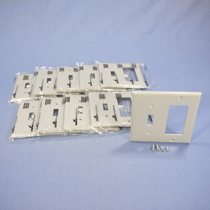 Cooper 5153GY Gray 2-Gang Decorator GFCI Switch Cover Nylon Wallplates 10-Pack