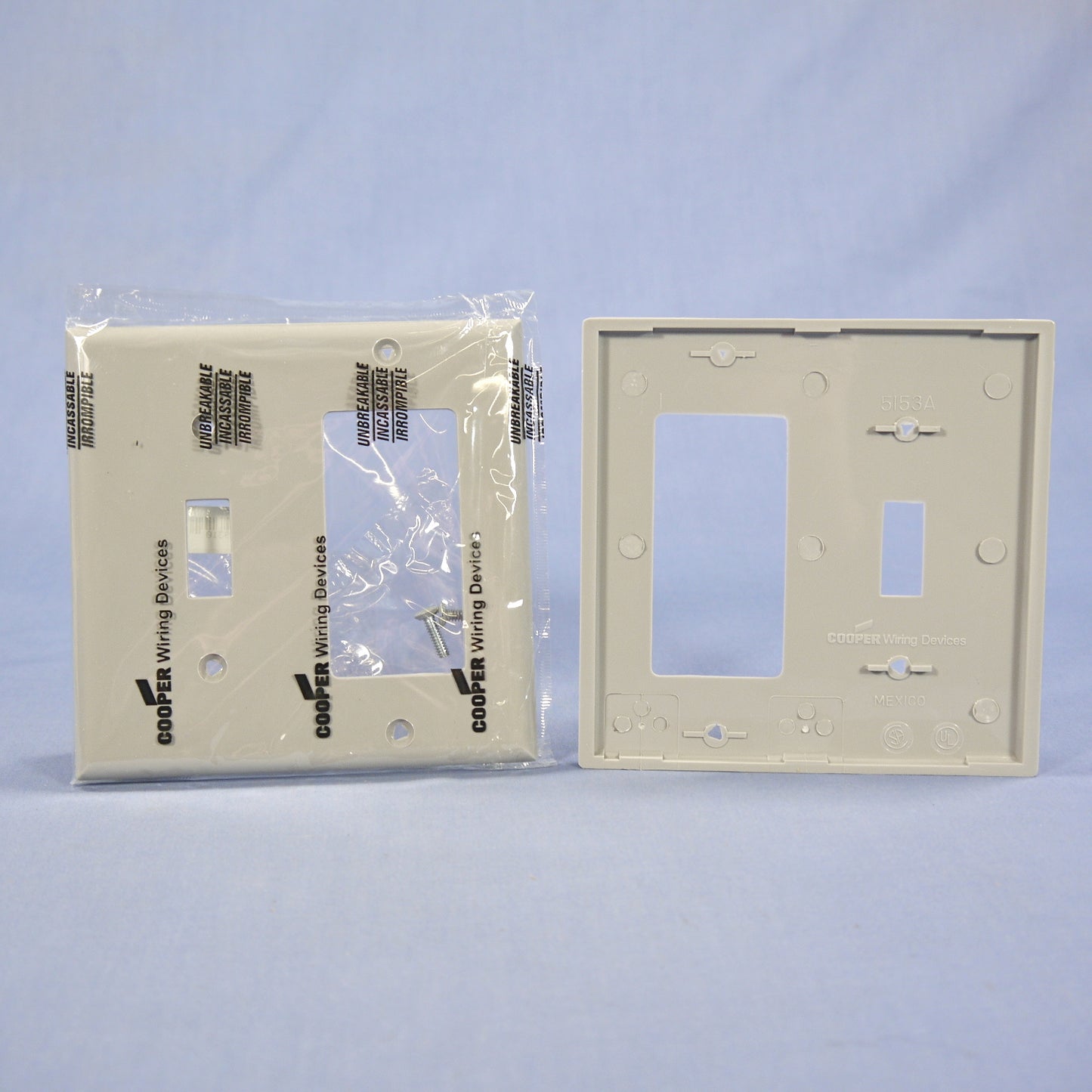 Cooper 5153GY Gray 2-Gang Decorator GFCI Switch Cover Nylon Wallplates 10-Pack