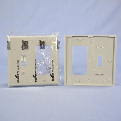 Cooper 5153GY Gray 2-Gang Decorator GFCI Switch Cover Nylon Wallplates 10-Pack