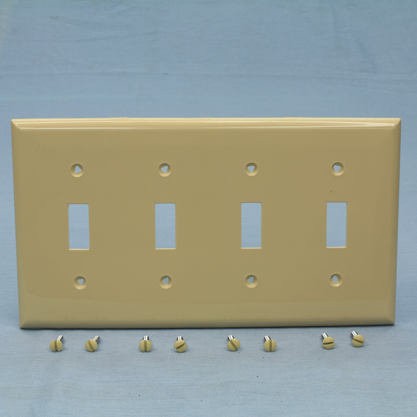 Cooper 5154V Ivory 4-Gang Switch Cover Unbreakable Nylon Wallplate Switchplate